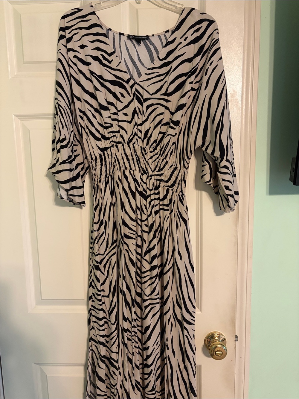 INC International Concepts Black and White Zebra Print Maxi Dress